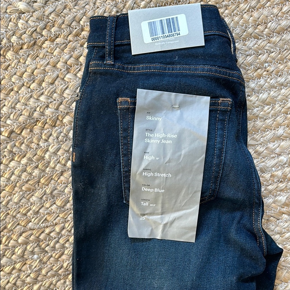 Everlane Deep Blue High-Rise Skinny Jeans